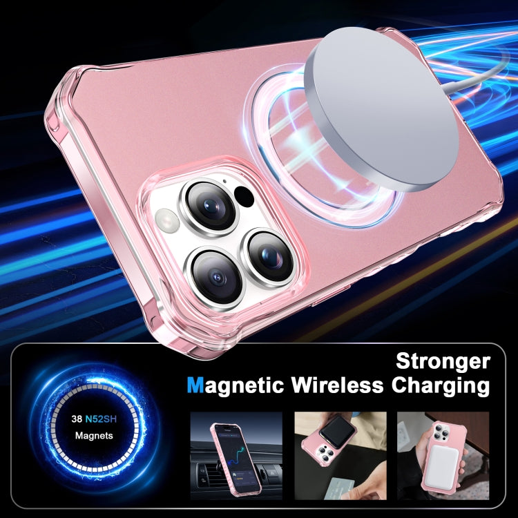 For iPhone 16 Pro Max Solid Color Wave MagSafe Holder Phone Case