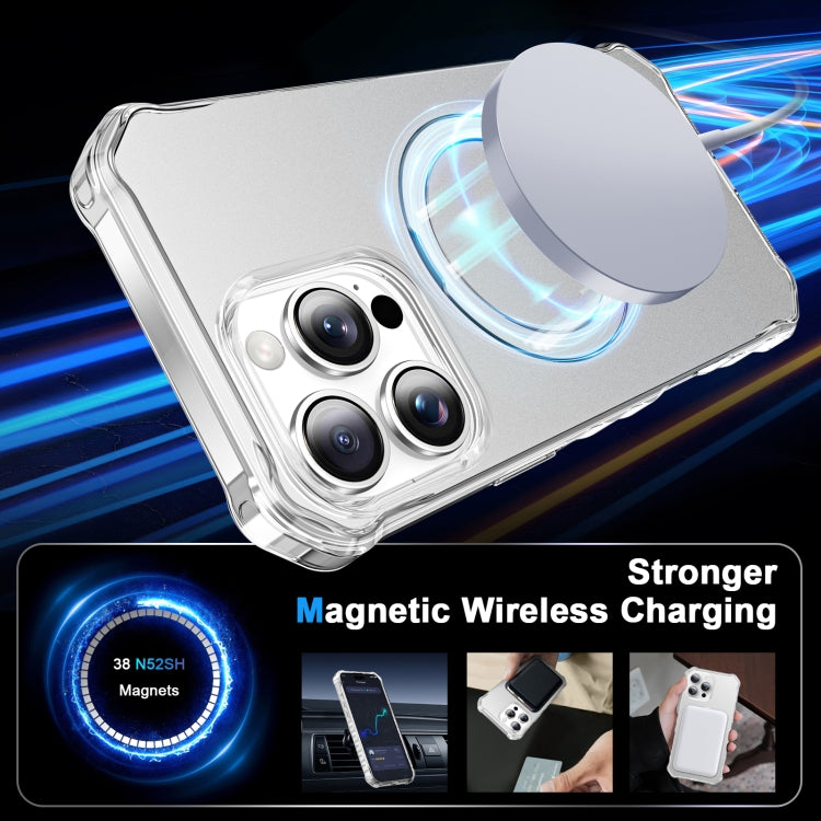 For iPhone 16 Pro Solid Color Wave MagSafe Holder Phone Case
