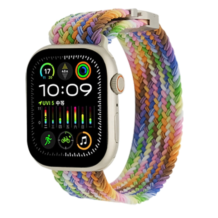 For Apple Watch 46mm / 49mm / 45mm / 44mm Metal Buckle Nylon Braided Watch Band