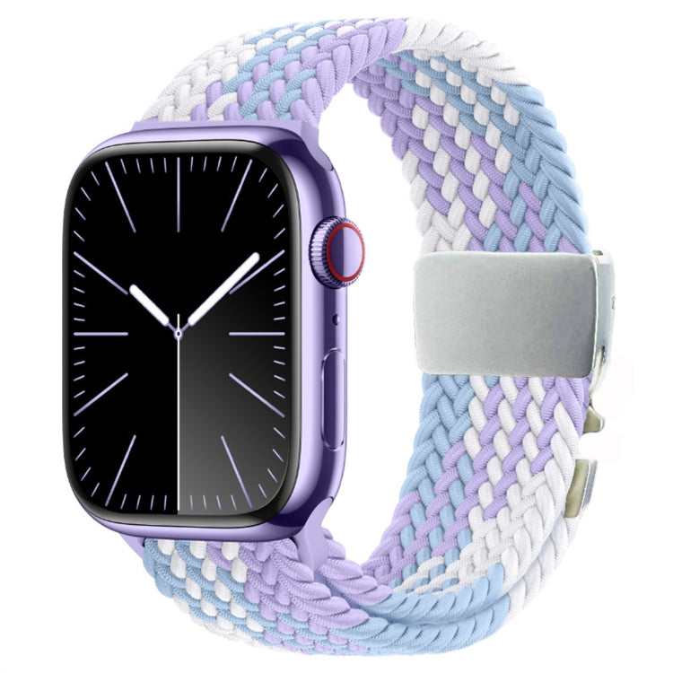 For Apple Watch 46mm / 49mm / 45mm / 44mm Metal Buckle Nylon Braided Watch Band