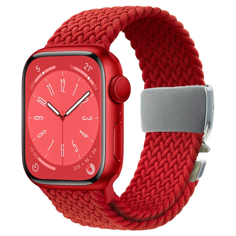 For Apple Watch 46mm / 49mm / 45mm / 44mm Metal Buckle Nylon Braided Watch Band
