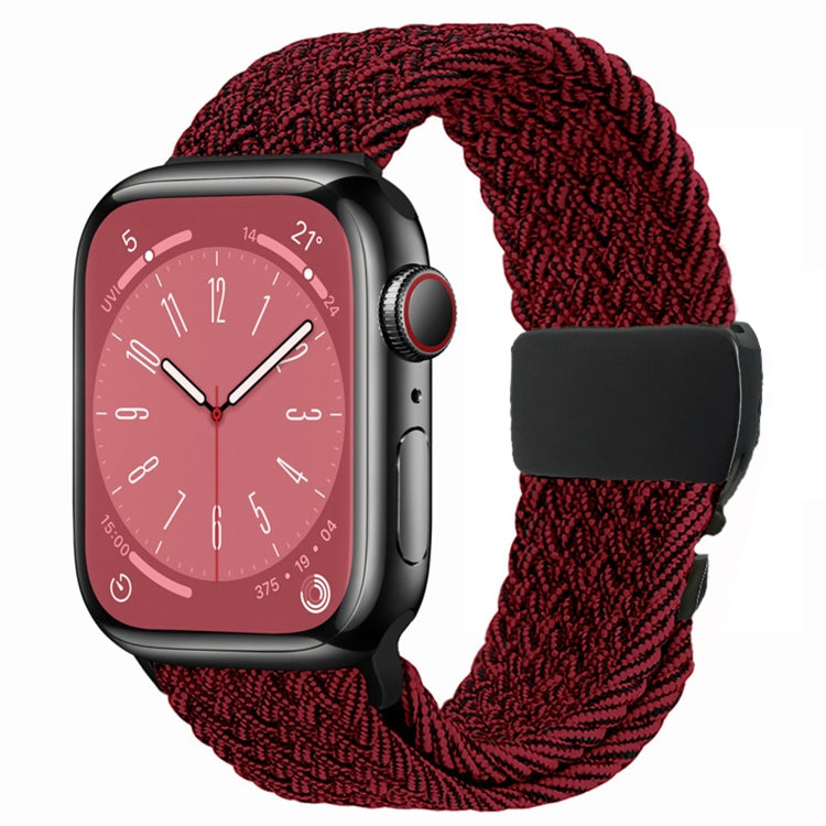 For Apple Watch 46mm / 49mm / 45mm / 44mm Metal Buckle Nylon Braided Watch Band