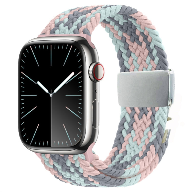 For Apple Watch 42mm / 9 41mm / 40mm / 38mm Metal Buckle Nylon Braided Watch Band