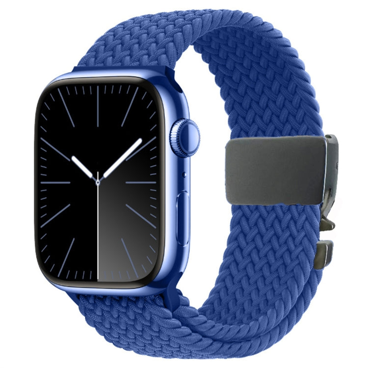 For Apple Watch 42mm / 9 41mm / 40mm / 38mm Metal Buckle Nylon Braided Watch Band