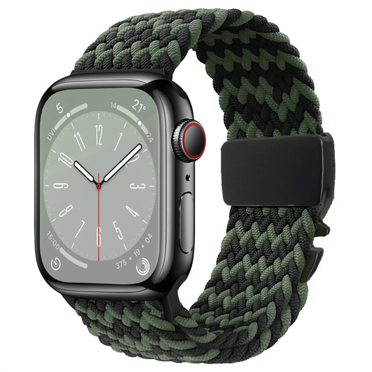 For Apple Watch 42mm / 9 41mm / 40mm / 38mm Metal Buckle Nylon Braided Watch Band