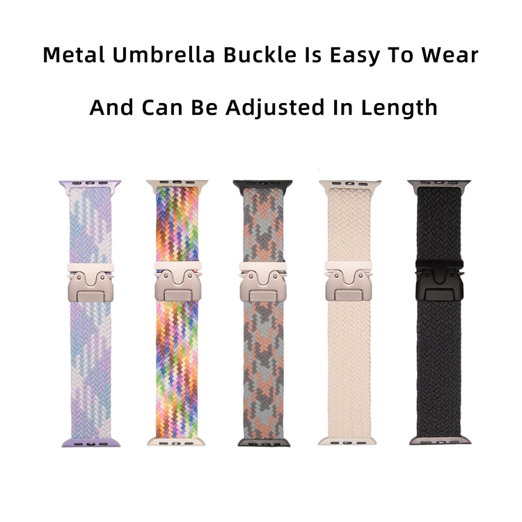 For Apple Watch 42mm / 9 41mm / 40mm / 38mm Metal Buckle Nylon Braided Watch Band