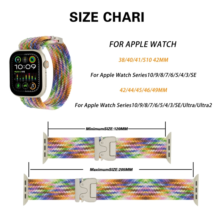 For Apple Watch 46mm / 49mm / 45mm / 44mm Metal Buckle Nylon Braided Watch Band