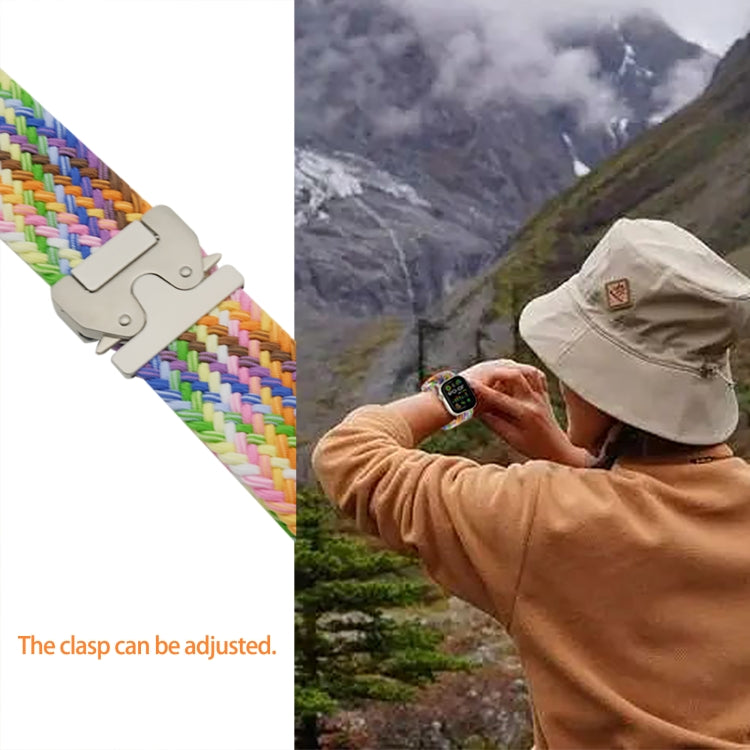 For Apple Watch 46mm / 49mm / 45mm / 44mm Metal Buckle Nylon Braided Watch Band