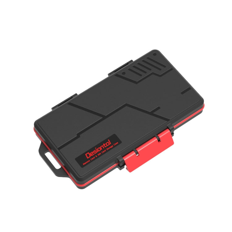 SD / TF / XQD / CF / SIM / TF Memory Card Multi-in-one Waterproof Dust-proof Storage Box - Black Red