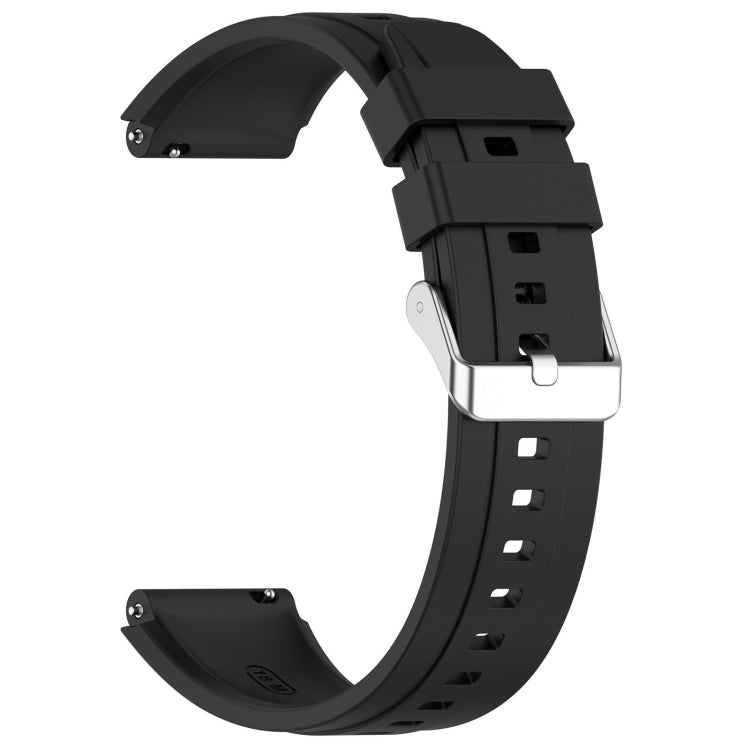 For Huawei Watch GT 5 46mm Silver Buckle Quick Release Silicone Watch Band