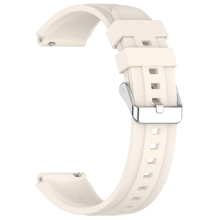 For Huawei Watch GT 5 41mm Silver Buckle Quick Release Silicone Watch Band