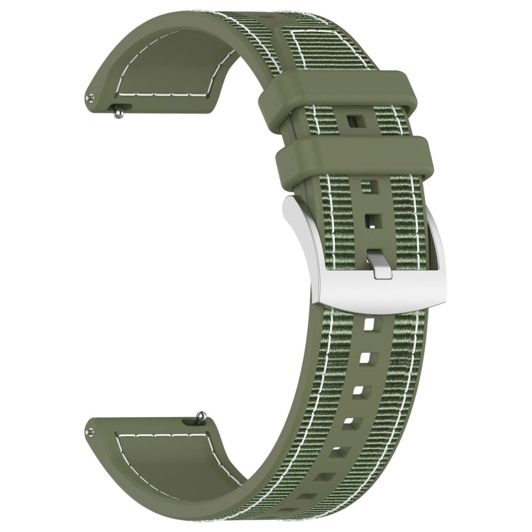 For Huawei Watch GT 5 46mm Hybrid Nylon Braid Silicone Watch Band