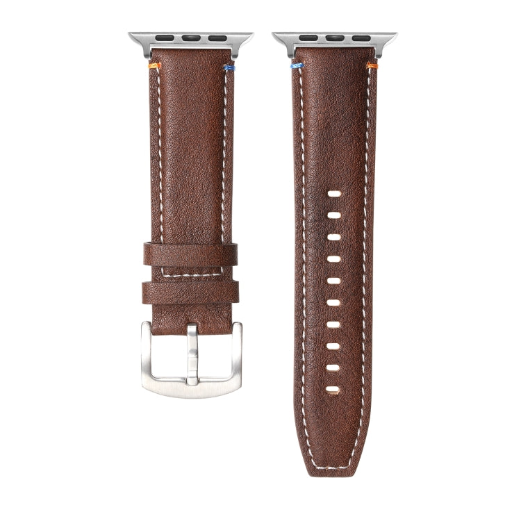 Stitched Genuine Leather Watch Band For Apple Watch 46mm / 49mm / 45mm / 44mm