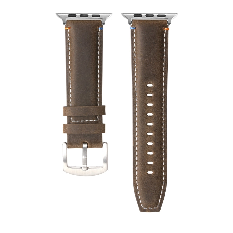 Stitched Genuine Leather Watch Band For Apple Watch 46mm / 49mm / 45mm / 44mm
