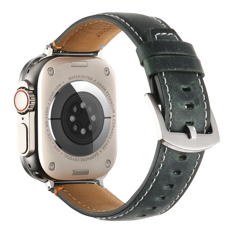 Stitched Genuine Leather Watch Band For Apple Watch 46mm / 49mm / 45mm / 44mm