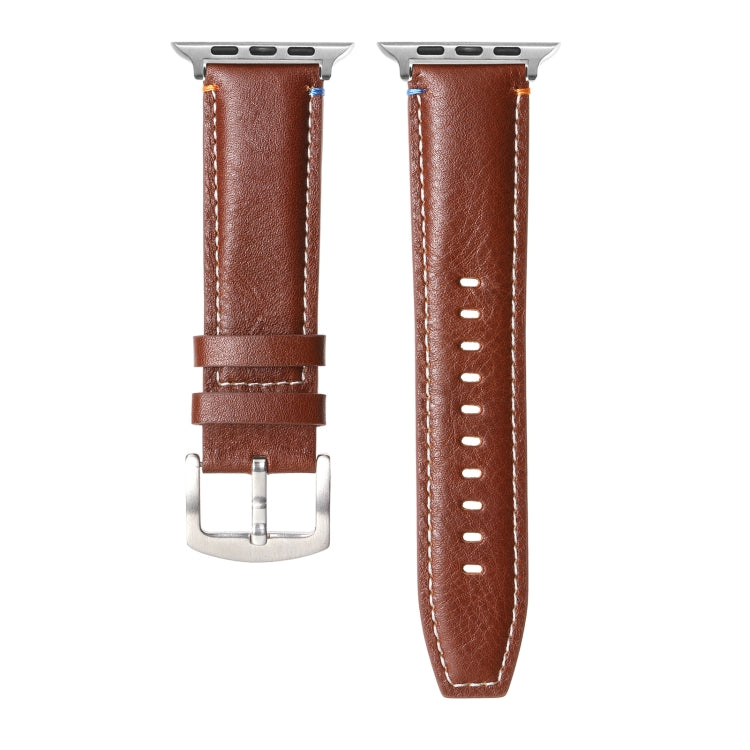 Stitched Genuine Leather Watch Band For Apple Watch 42mm / 41mm / 40mm / 38mm