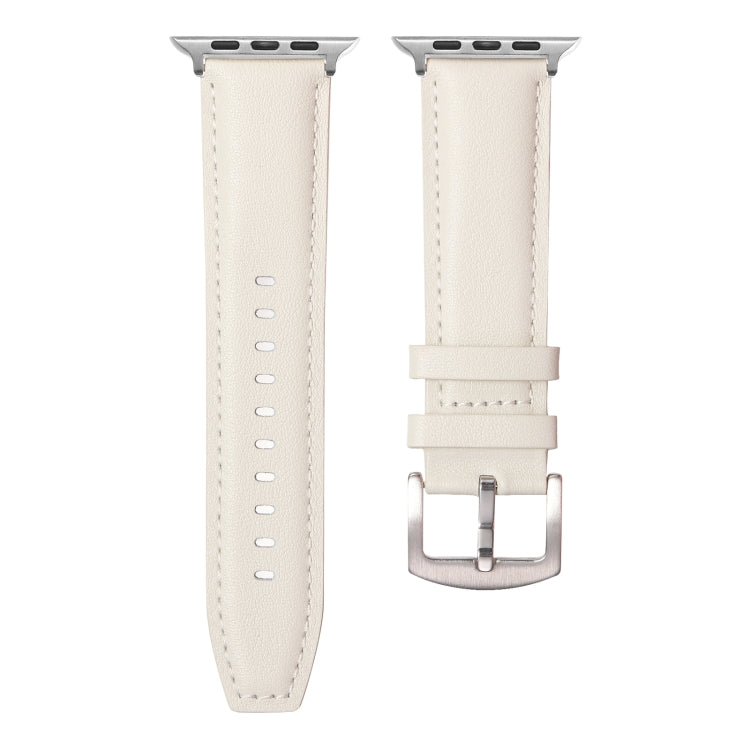 Plain Genuine Leather Watch Band For Apple Watch 46mm / 49mm / 45mm / 44mm