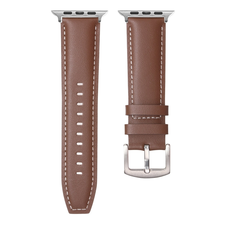 Plain Genuine Leather Watch Band For Apple Watch 46mm / 49mm / 45mm / 44mm