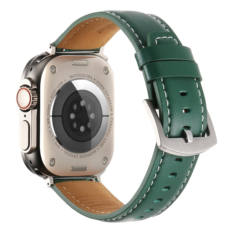 Plain Genuine Leather Watch Band For Apple Watch 42mm / 41mm / 40mm / 38mm