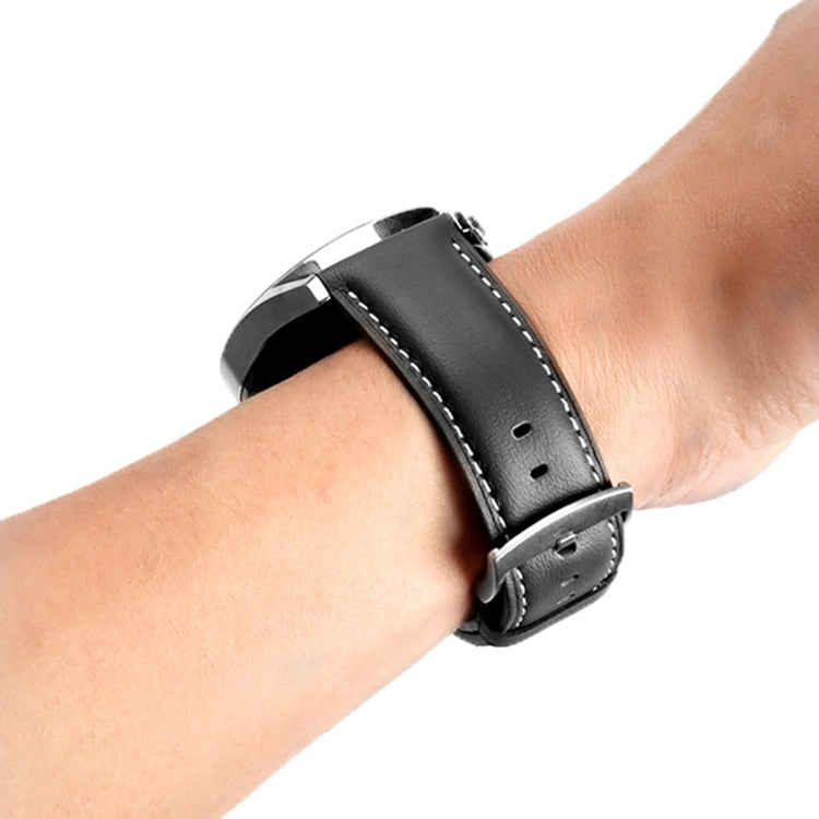 For Huawei Watch GT 5 46mm Silver Buckle Genuine Leather Watch Band