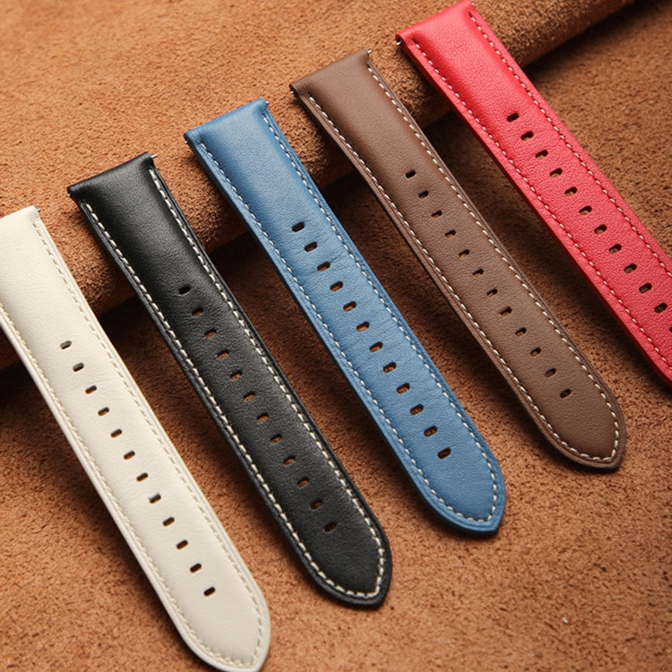 For Huawei Watch GT 5 Pro 46mm Silver Buckle Genuine Leather Watch Band
