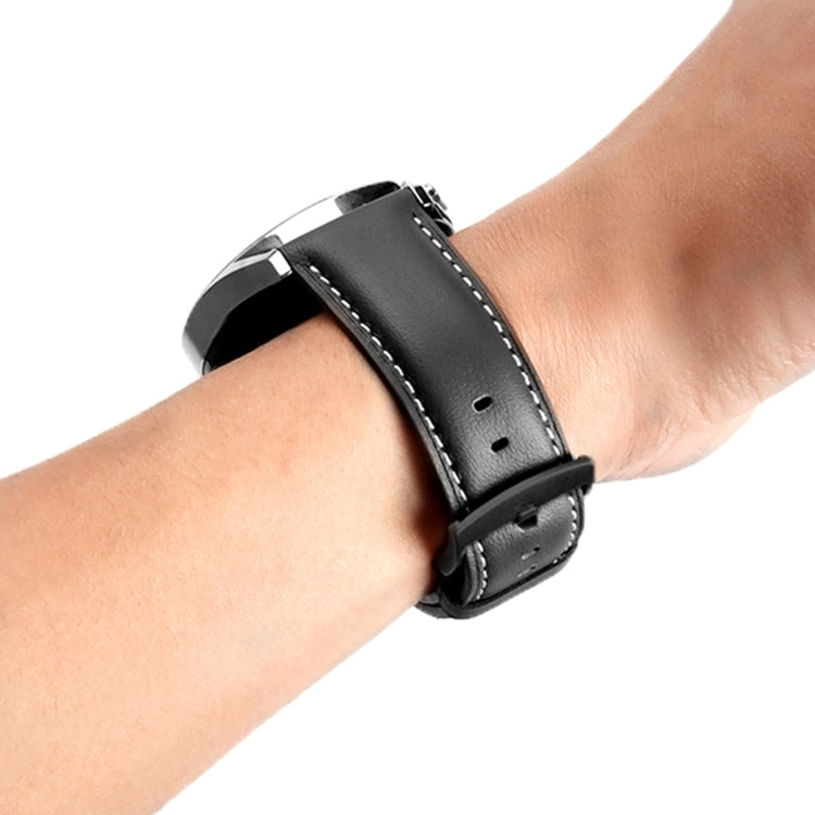 For Huawei Watch GT 5 46mm Black Buckle Genuine Leather Watch Band