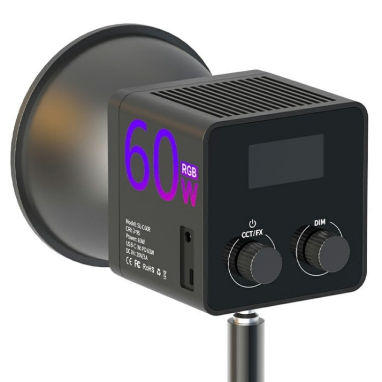 C60R 60W RGB Stage Lamp Professional Video Photography COB Fill Light, Plug:US Plug