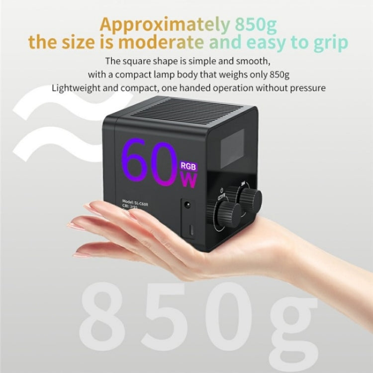 C60R 60W RGB Stage Lamp Professional Video Photography COB Fill Light, Plug:UK Plug