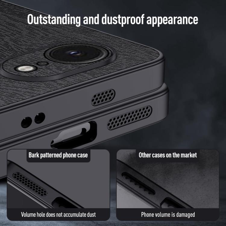For iPhone 17e / 16e Tree Bark Leather Shockproof Phone Case