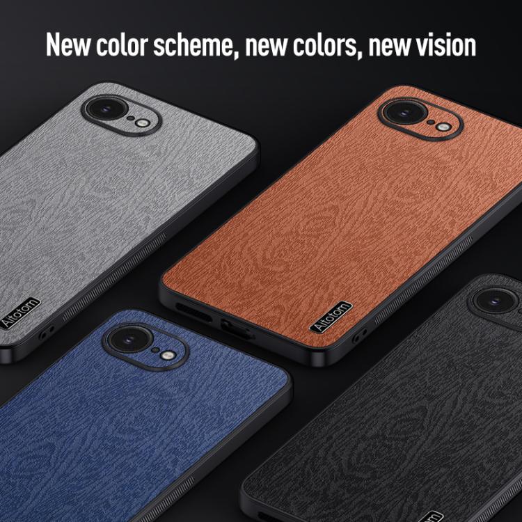 For iPhone 17e / 16e Tree Bark Leather Shockproof Phone Case