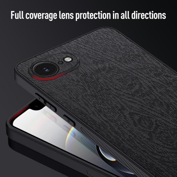 For iPhone 17e / 16e Tree Bark Leather Shockproof Phone Case