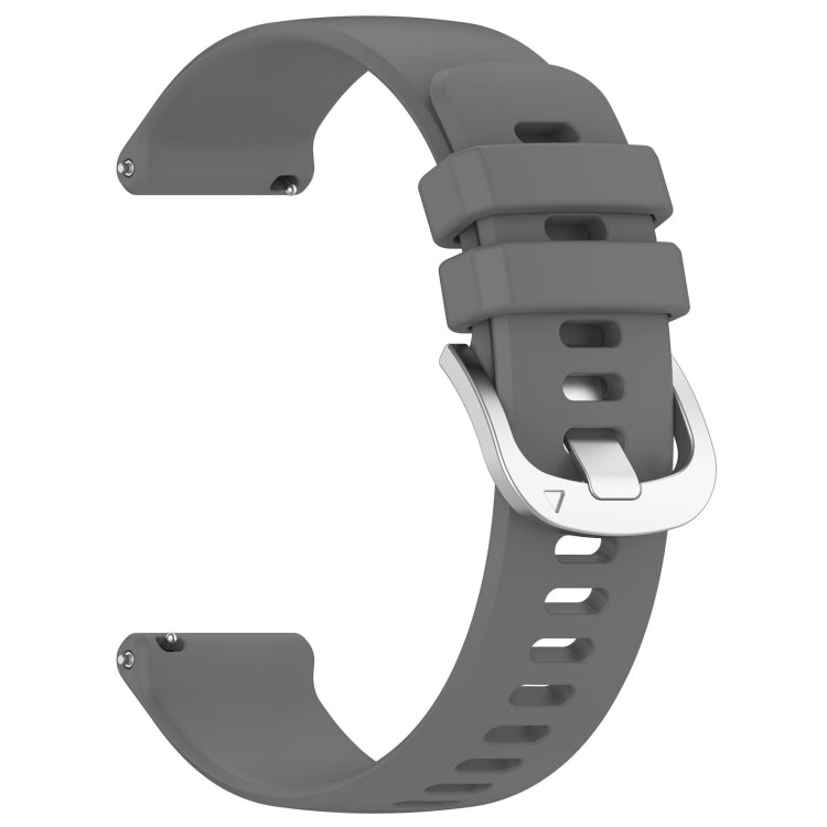 For Huawei Watch GT 5 Pro 42mm Liquid Glossy Silver Buckle Silicone Watch Band