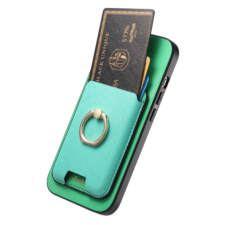 For iPhone 16 Plus Retro Cross Leather Card Bag MagSafe Phone Case