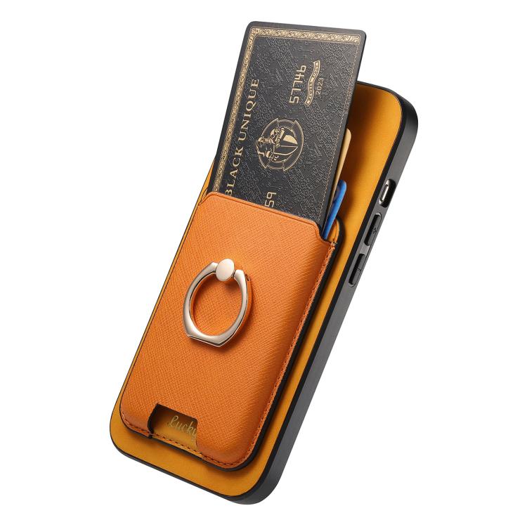 For iPhone 15 Retro Cross Leather Card Bag MagSafe Phone Case