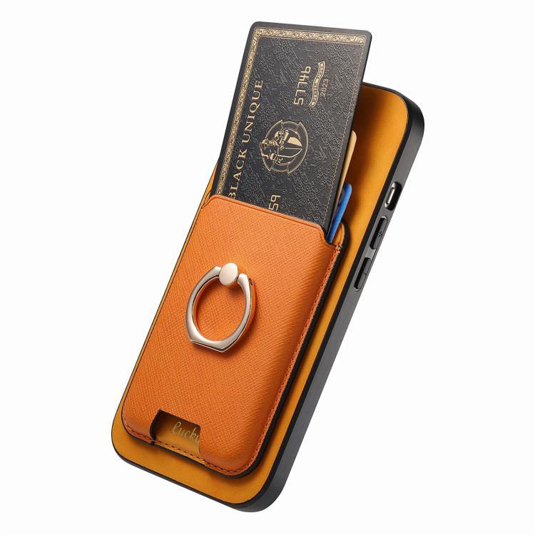 For iPhone 14 Pro Max Retro Cross Leather Card Bag MagSafe Phone Case