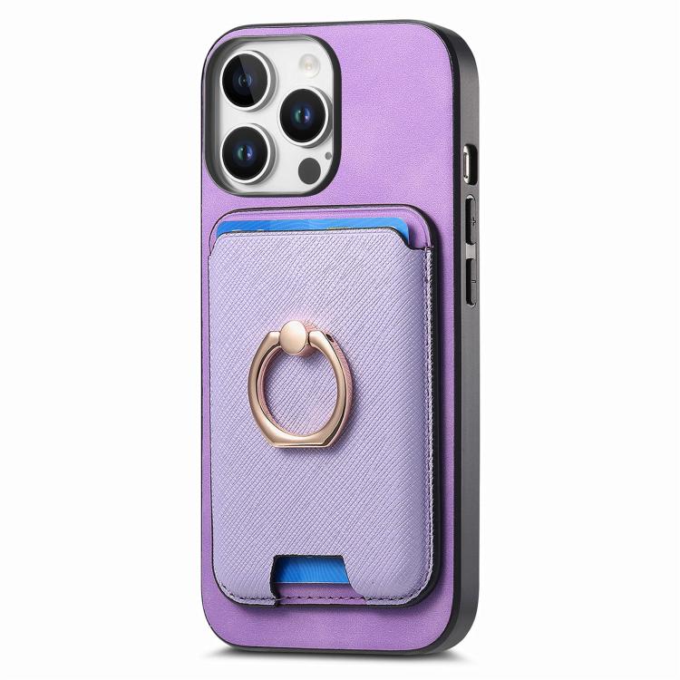 For iPhone 14 Pro Max Retro Cross Leather Card Bag MagSafe Phone Case