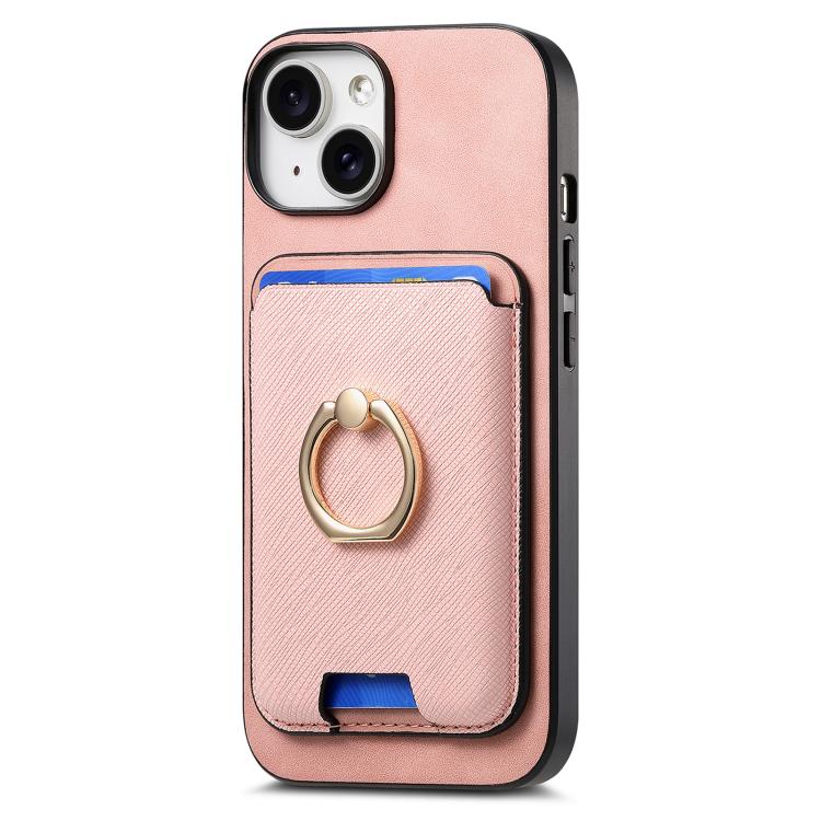 For iPhone 13 Retro Cross Leather Card Bag MagSafe Phone Case