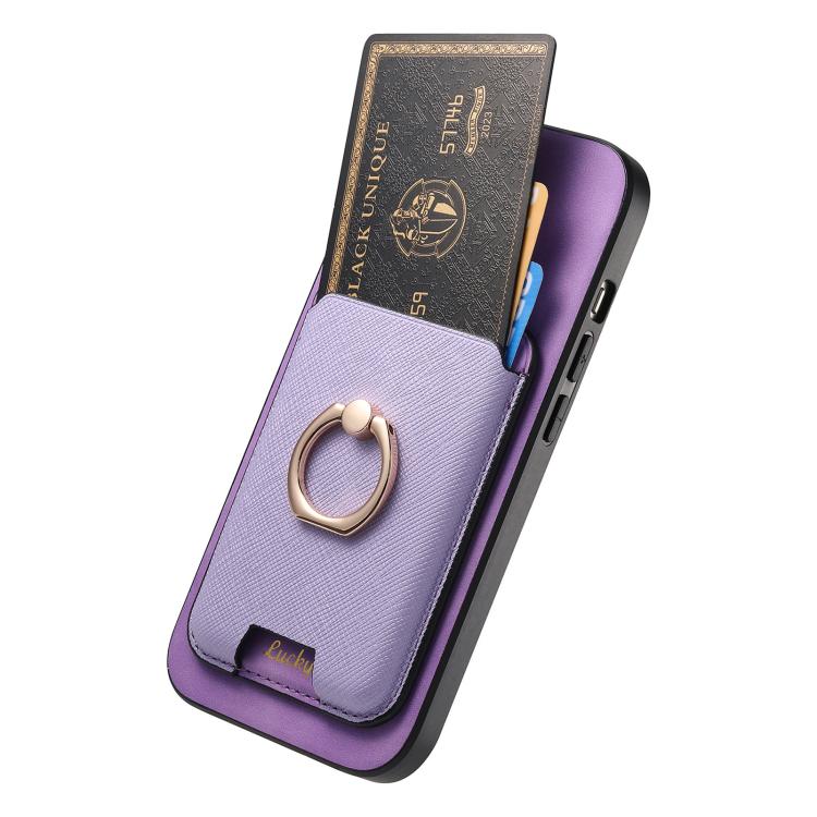 For iPhone 13 Retro Cross Leather Card Bag MagSafe Phone Case