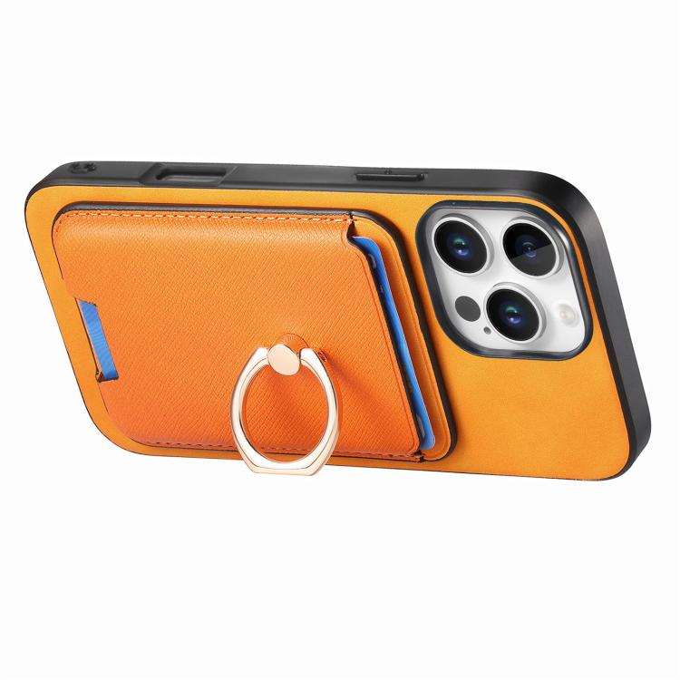 For iPhone 13 Pro Max Retro Cross Leather Card Bag MagSafe Phone Case