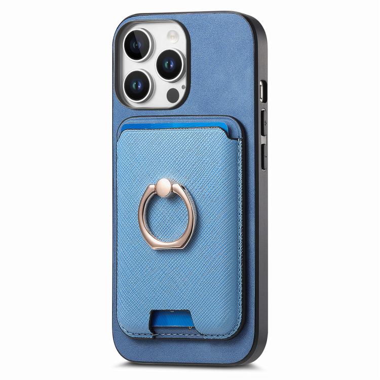For iPhone 13 Pro Max Retro Cross Leather Card Bag MagSafe Phone Case