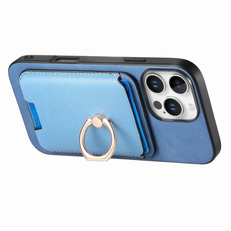 For iPhone 13 Pro Max Retro Cross Leather Card Bag MagSafe Phone Case