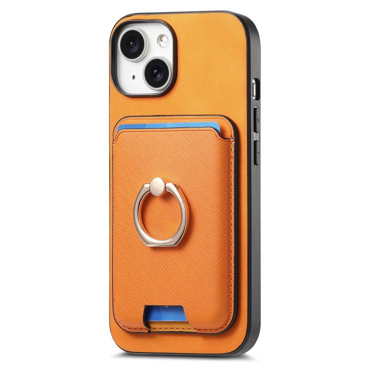 For iPhone 12 Retro Cross Leather Card Bag MagSafe Phone Case