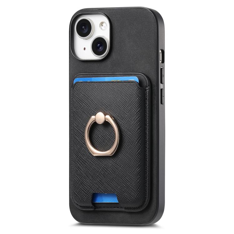 For iPhone 12 Retro Cross Leather Card Bag MagSafe Phone Case