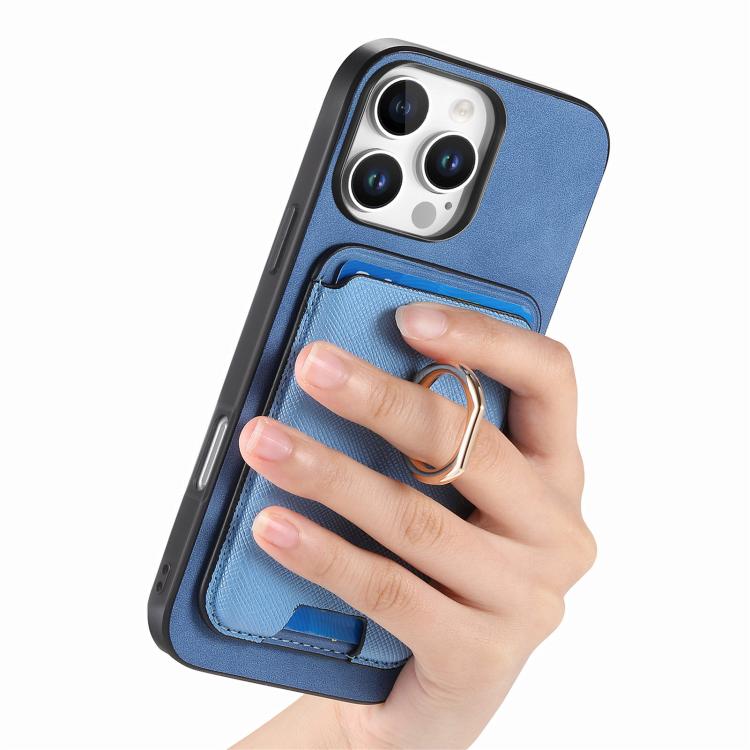 For iPhone 12 Pro Max Retro Cross Leather Card Bag MagSafe Phone Case