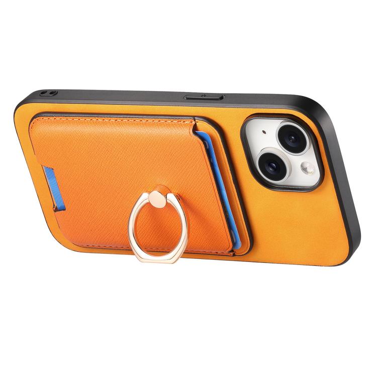 For iPhone 11 Retro Cross Leather Card Bag MagSafe Phone Case