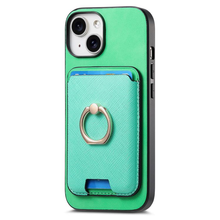 For iPhone 11 Retro Cross Leather Card Bag MagSafe Phone Case
