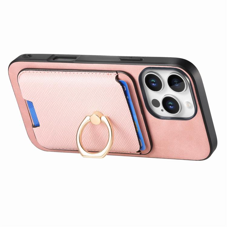 For iPhone 11 Pro Retro Cross Leather Card Bag MagSafe Phone Case