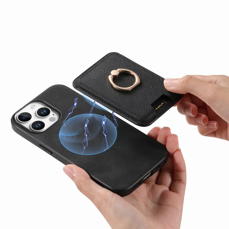 For iPhone 11 Pro Max Retro Cross Leather Card Bag MagSafe Phone Case