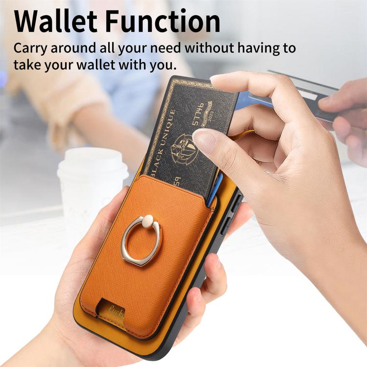 For iPhone 17 Retro Cross Leather Card Bag MagSafe Phone Case