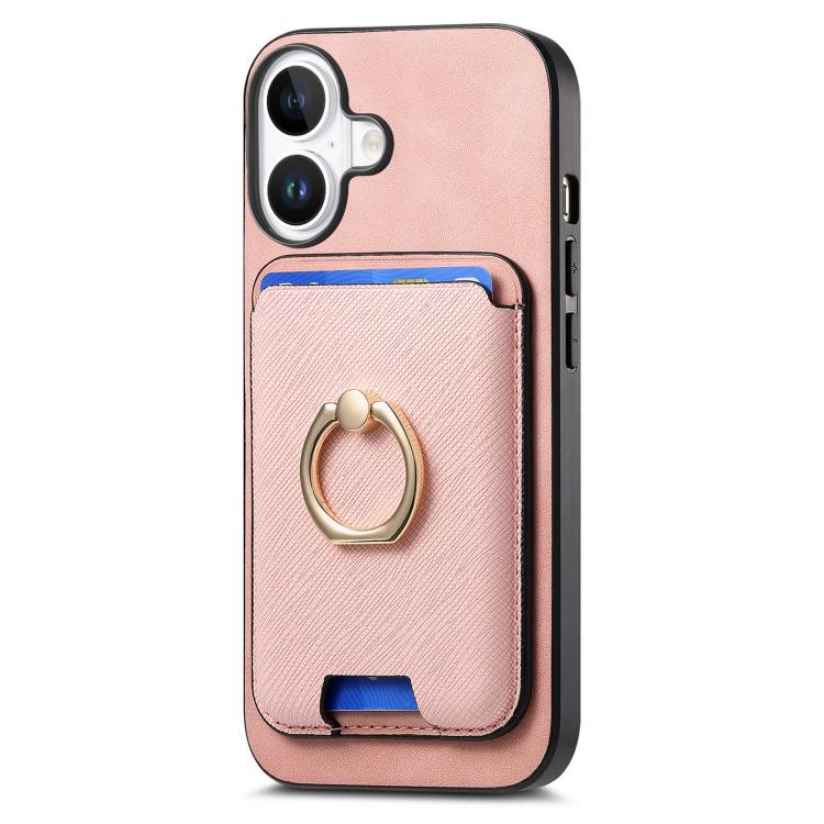 For iPhone 17 Retro Cross Leather Card Bag MagSafe Phone Case